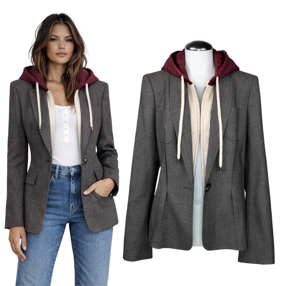 $985 Brown Blazer Customized for Veronica Beard Dickey Insert Sz XL - 12 US